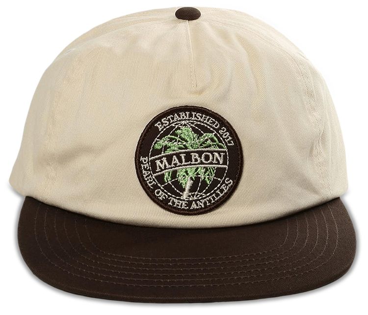 Malbon Palmera Snapback Hat CreamBrown