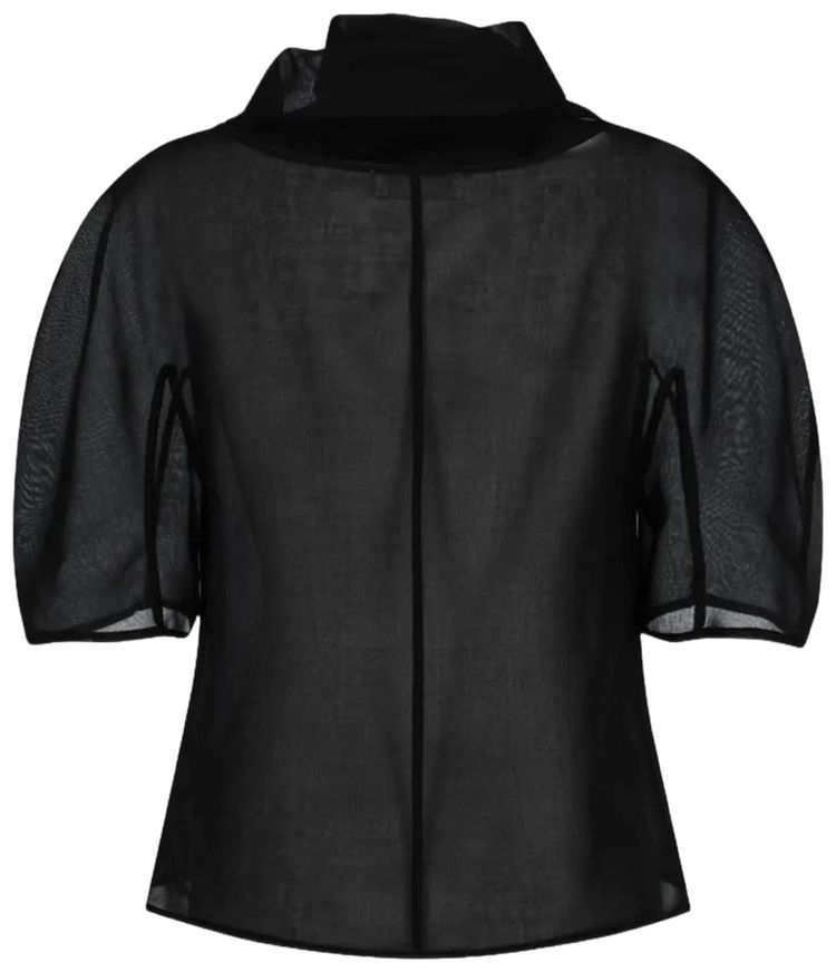 Amomento Knotted Collar Top Black