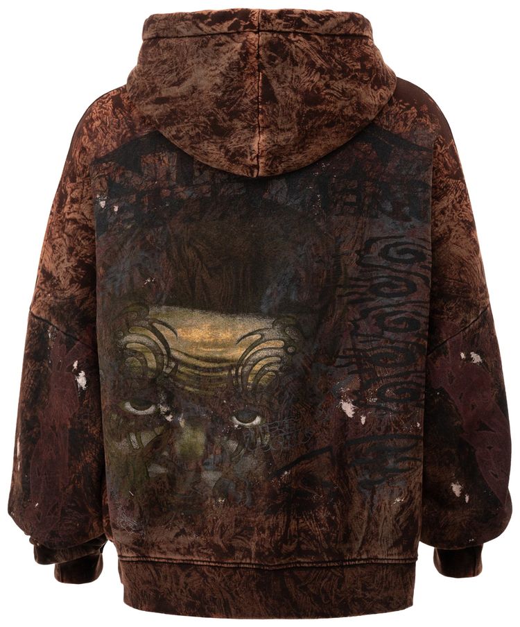 Hellstar H Star Graffiti Hoodie Brown