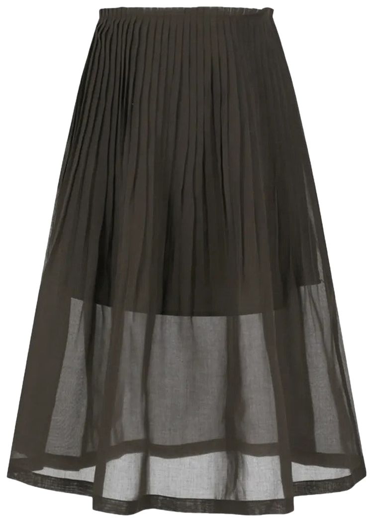Amomento Pleated Midi Skirt Brown