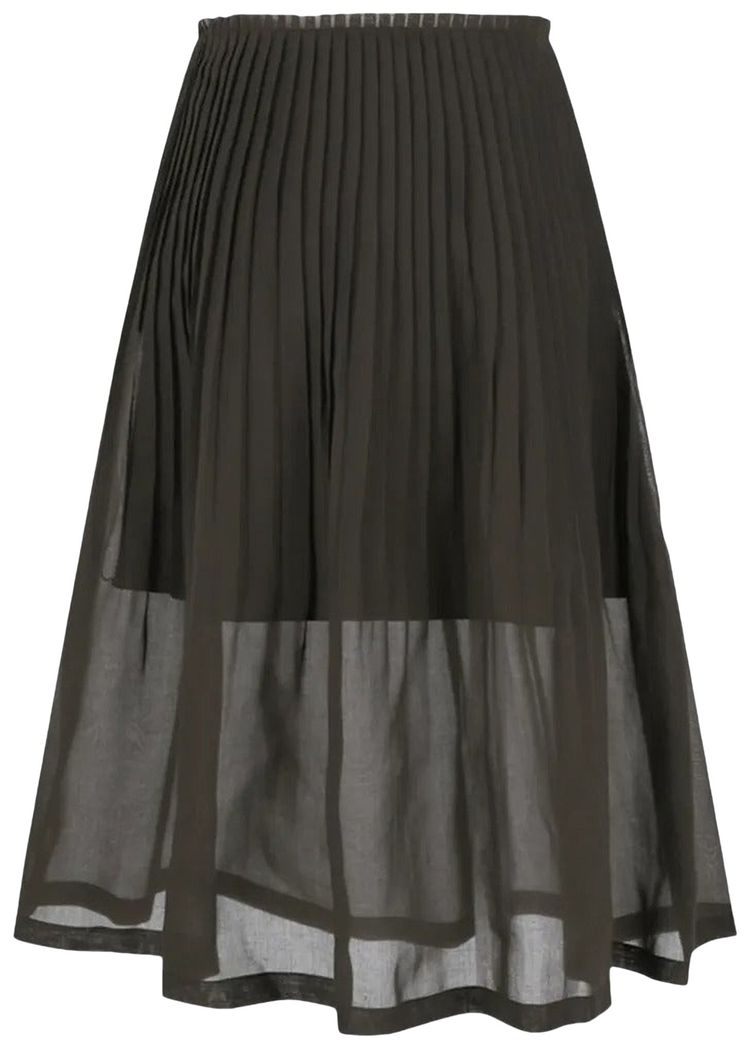 Amomento Pleated Midi Skirt Brown