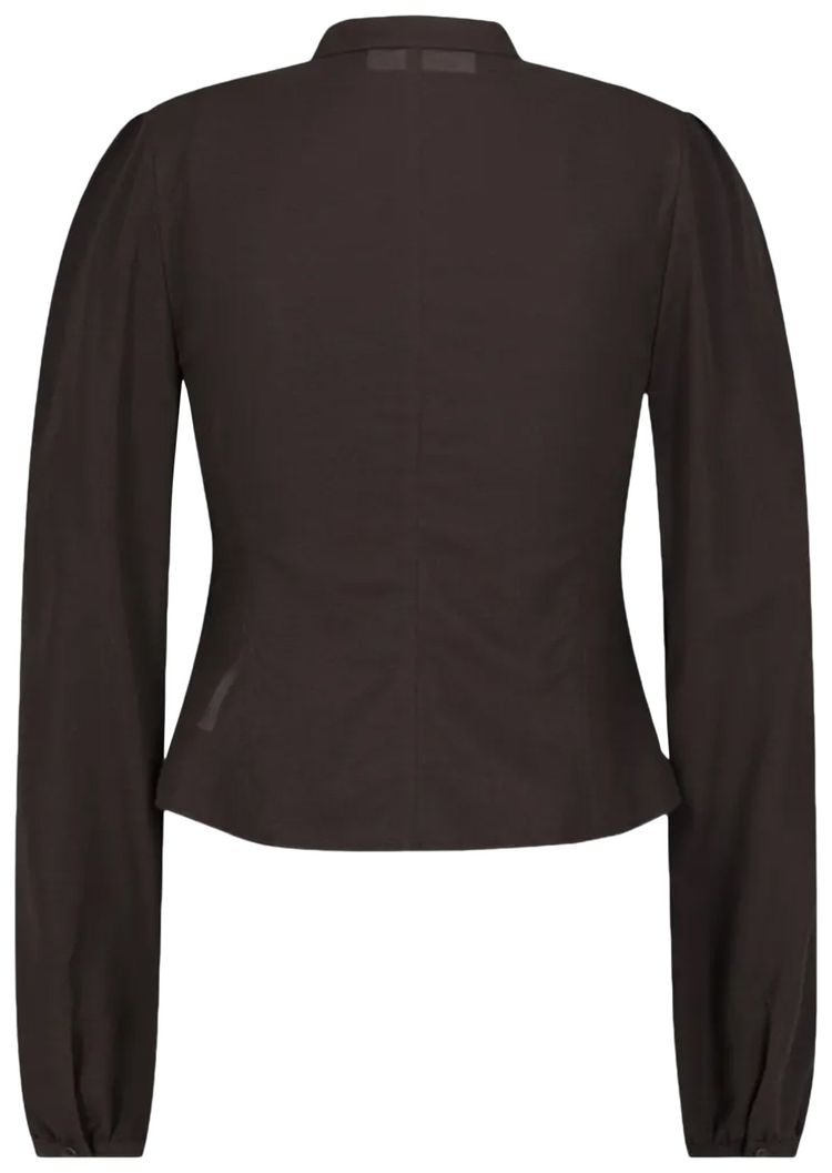 Amomento Pintuck Slim Shirt Brown