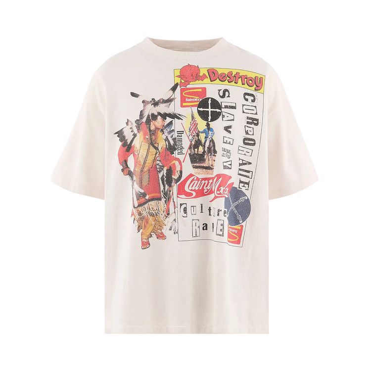 SAINT Mxxxxxx x Jamie Reid Destroy Short Sleeve T Shirt White