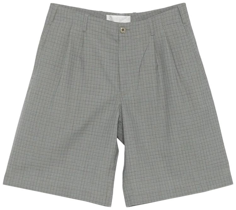 Our Legacy Ponte Shorts Frosted Moss Check