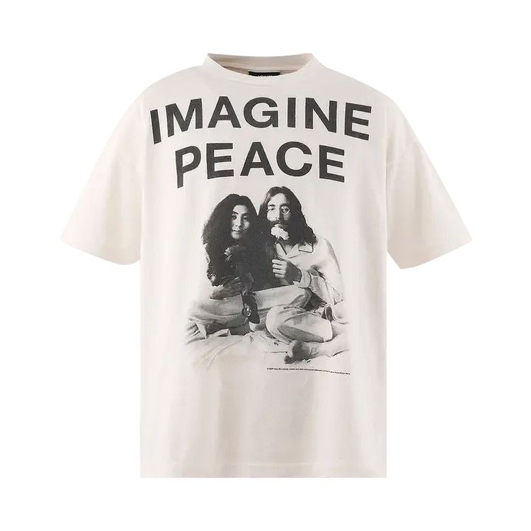 SAINT Mxxxxxx x John Lennon Imagine Peace Short Sleeve T Shirt White