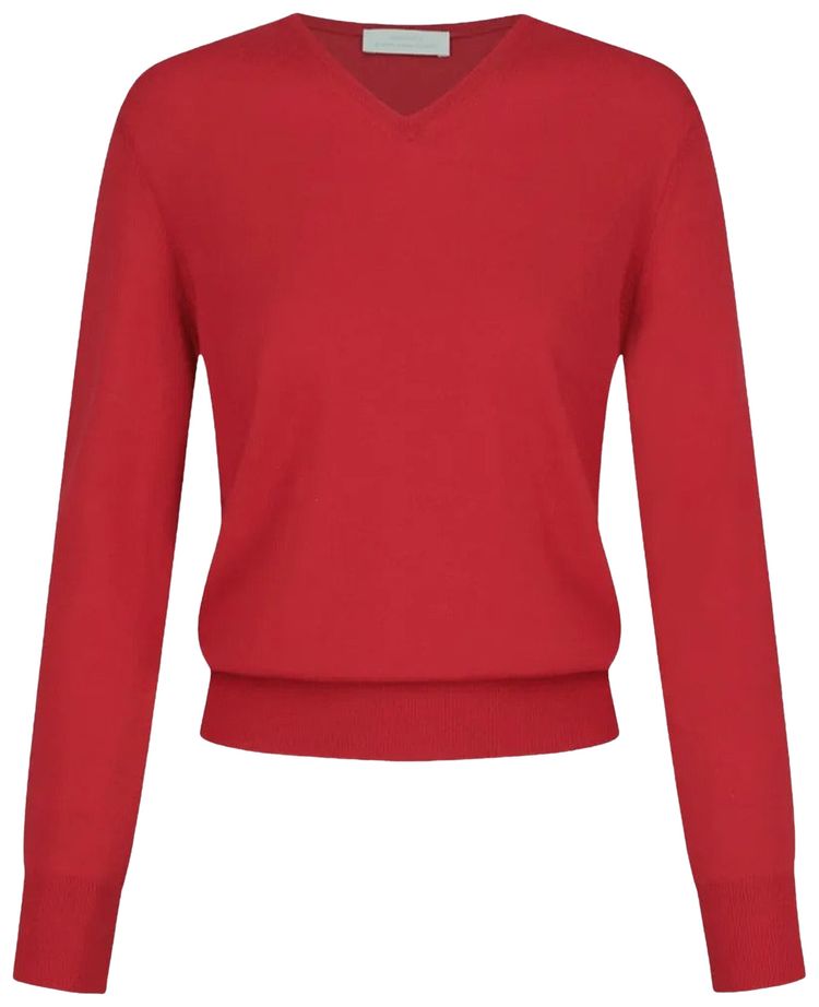 Amomento Wool V Neck Knit Red