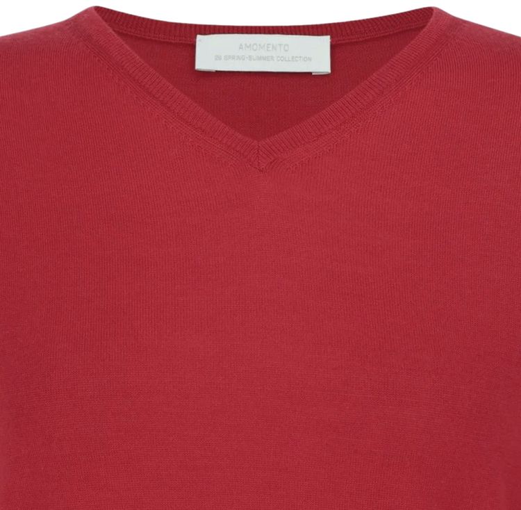 Amomento Wool V Neck Knit Red