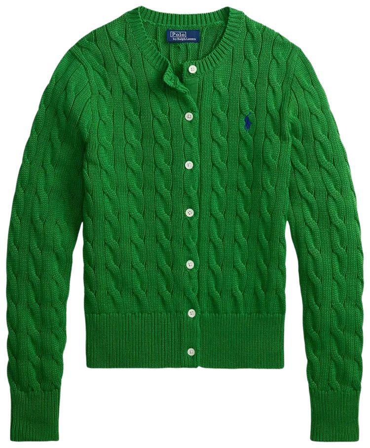 Polo Ralph Lauren Long Sleeve Cardigan Fiji Green