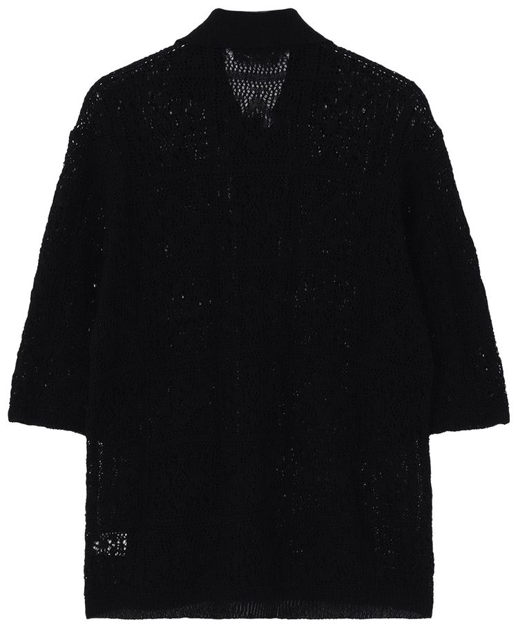 Ys Open Collar Knit Shirt Black