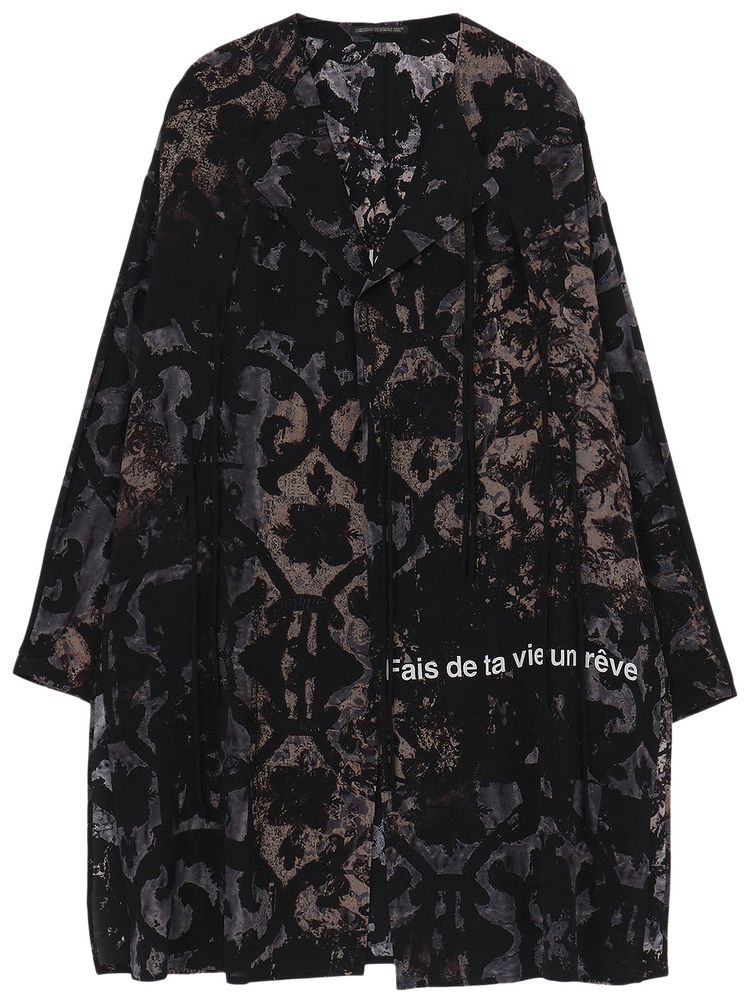 Yohji Yamamoto Pour Homme Baroque Collarless Jacket Black