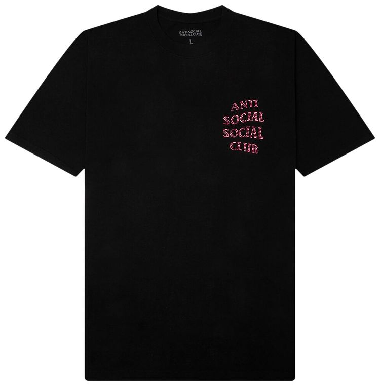 Anti Social Social Club Rhinestone Mind Games T Shirt BlackPink
