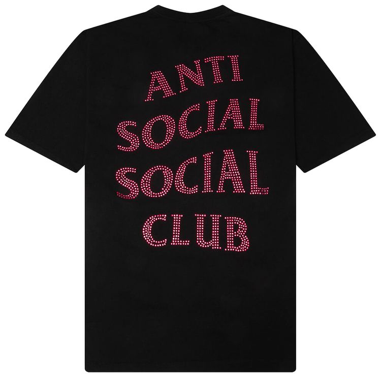 Anti Social Social Club Rhinestone Mind Games T Shirt BlackPink