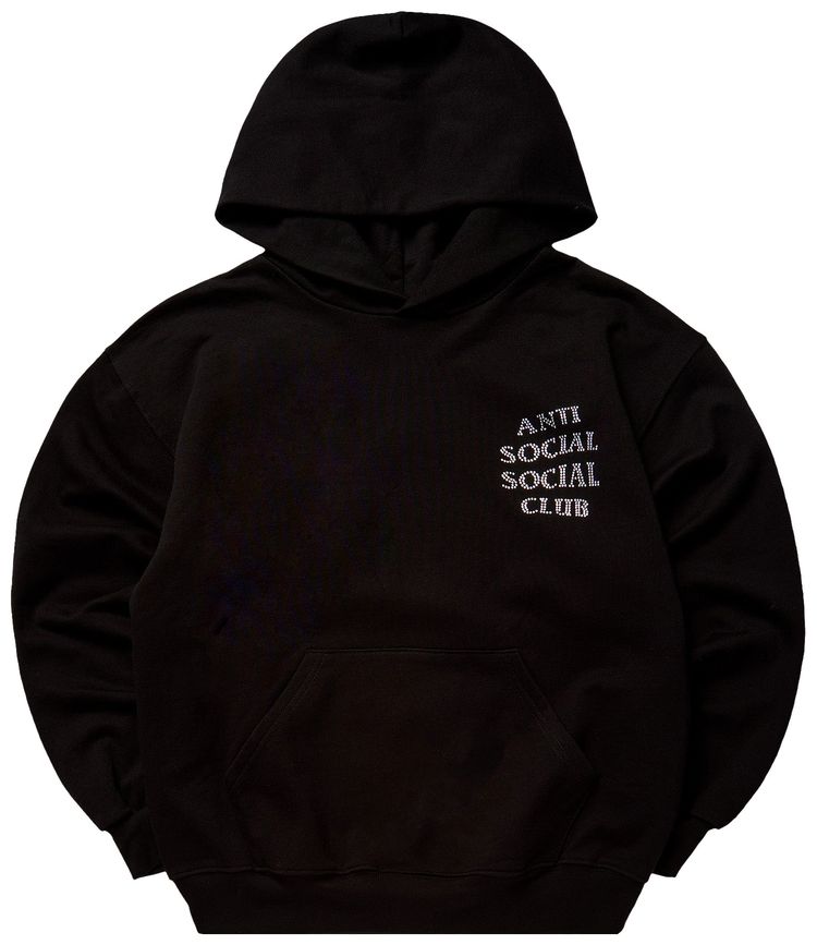 Anti Social Social Club Rhinestone Mind Games Hoodie BlackWhite