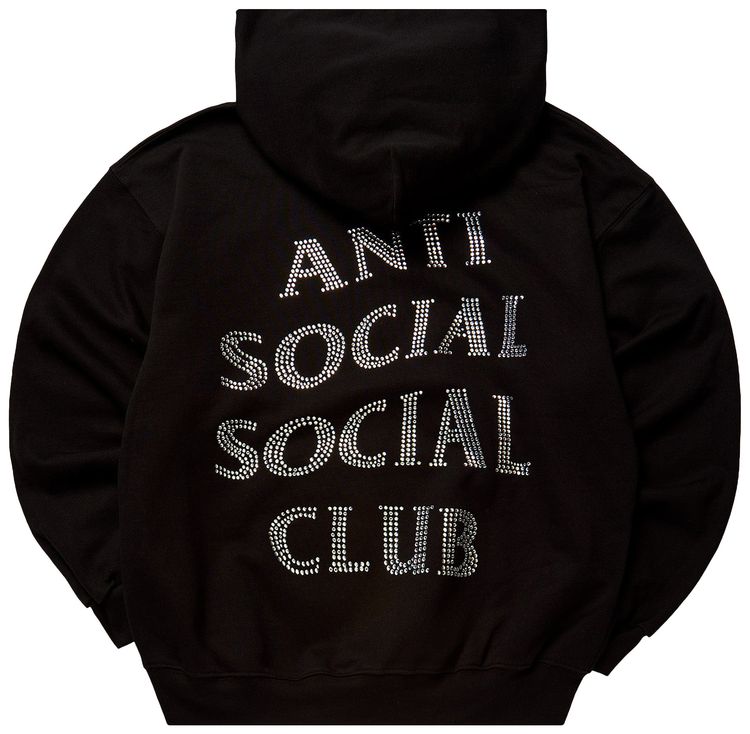 Anti Social Social Club Rhinestone Mind Games Hoodie BlackWhite