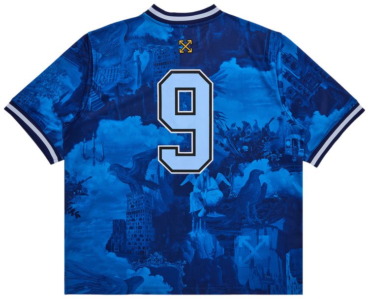Off White World Paint Soccer Short Sleeve Tee Nautical Blue