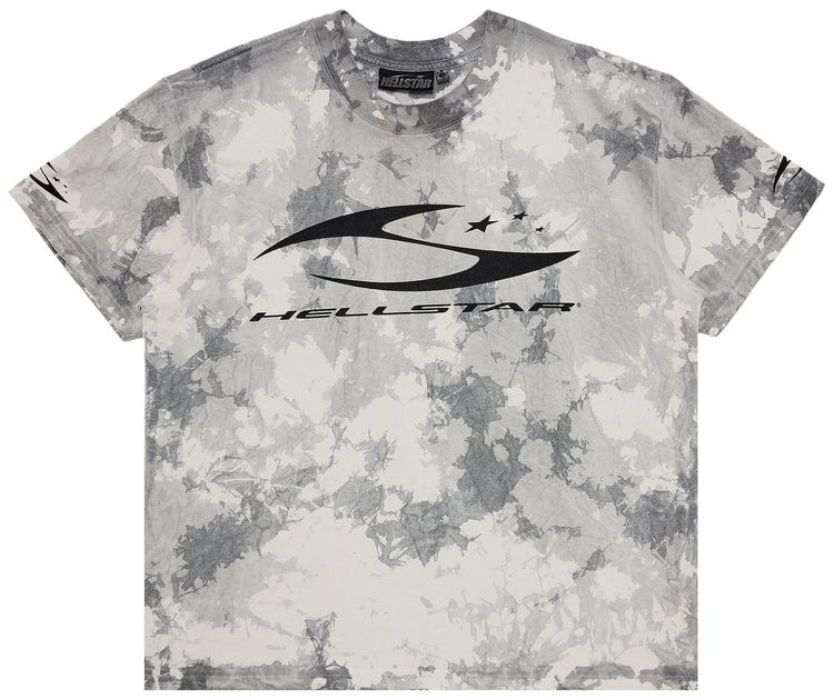 Hellstar H Cursive Logo T Shirt Grey