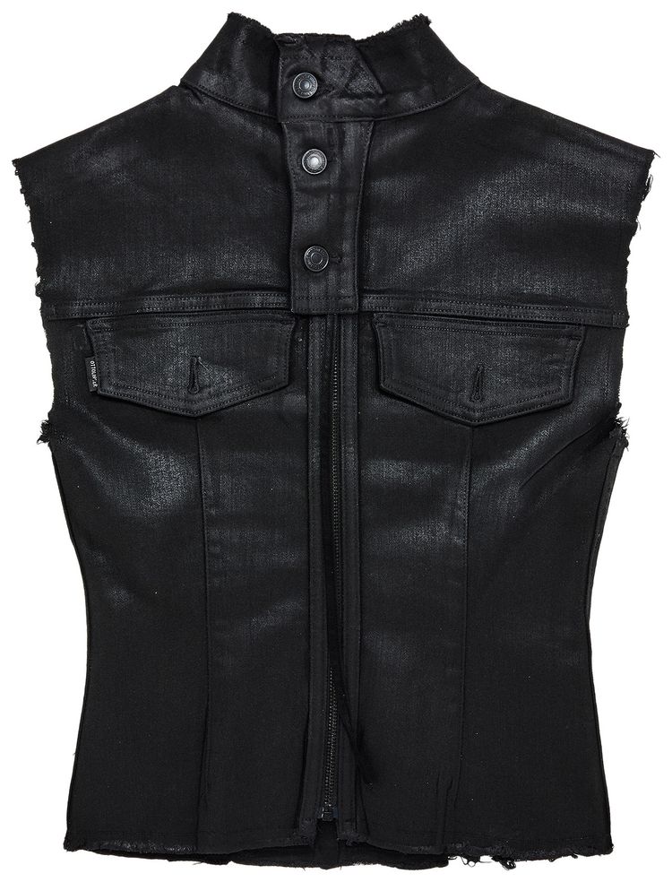 Ottolinger Glazed Denim Zip Top Black