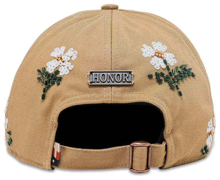 Honor The Gift Flowers Beaded 6 Panel Cap Taupe