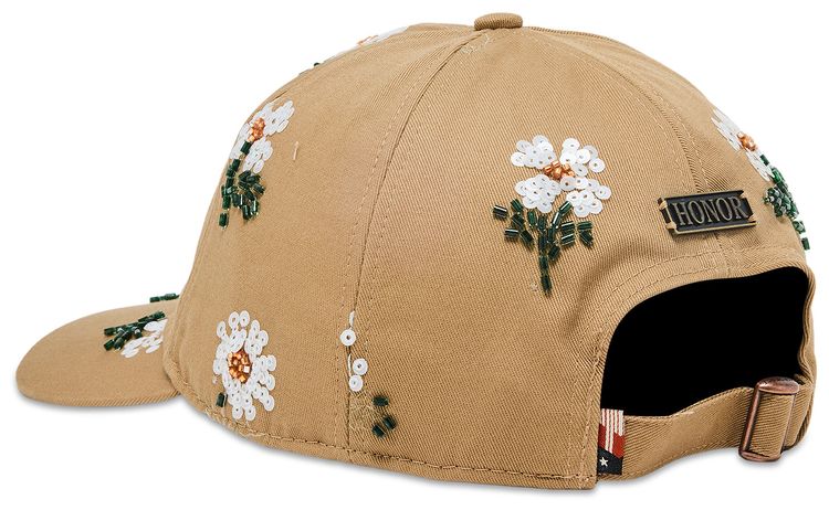 Honor The Gift Flowers Beaded 6 Panel Cap Taupe