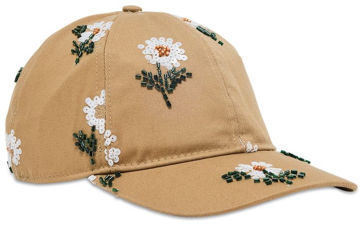Honor The Gift Flowers Beaded 6 Panel Cap Taupe