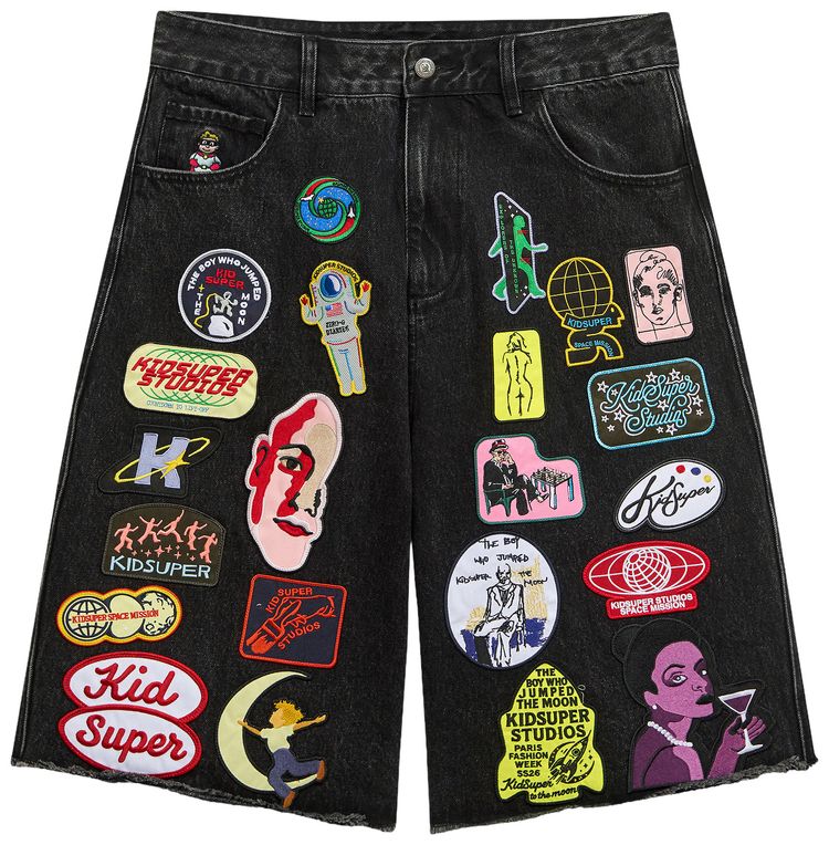 KidSuper Patches Denim Short Black