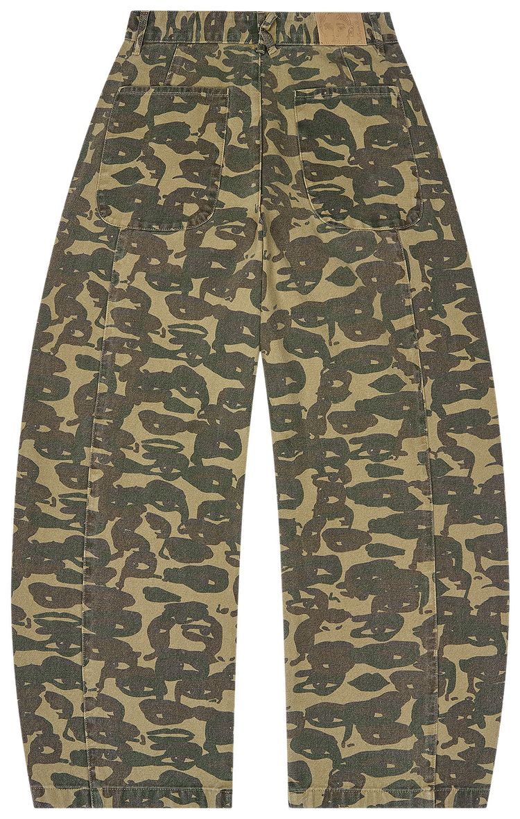 KidSuper Face Camo Wide Leg Jean Dark Green