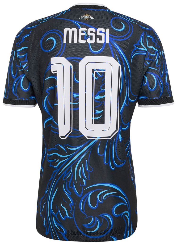 Adidas Argentina 26 Away Messi Authentic Jersey BlackLucblueBlubrs