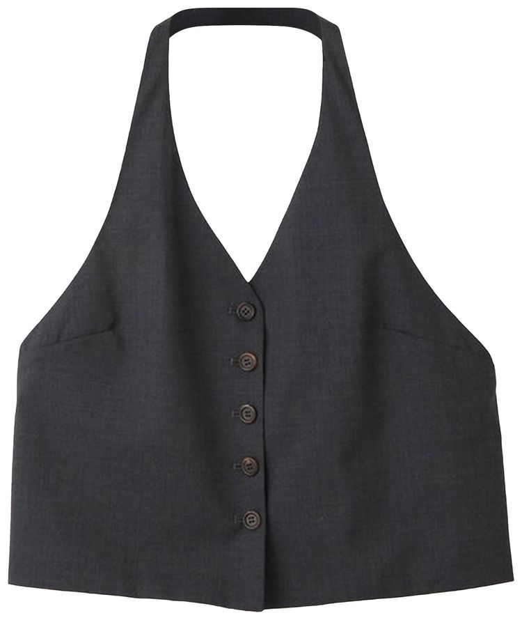 Amomento Wool Halterneck Top Charcoal