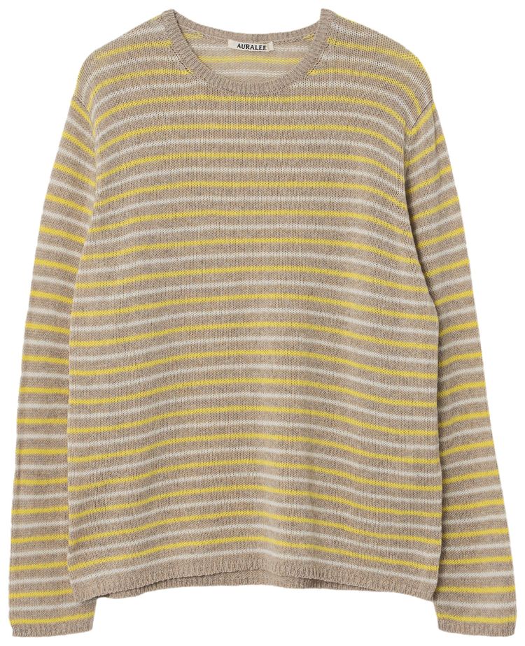 Auralee Summer Cashmere Knit Pullover BeigeYellow