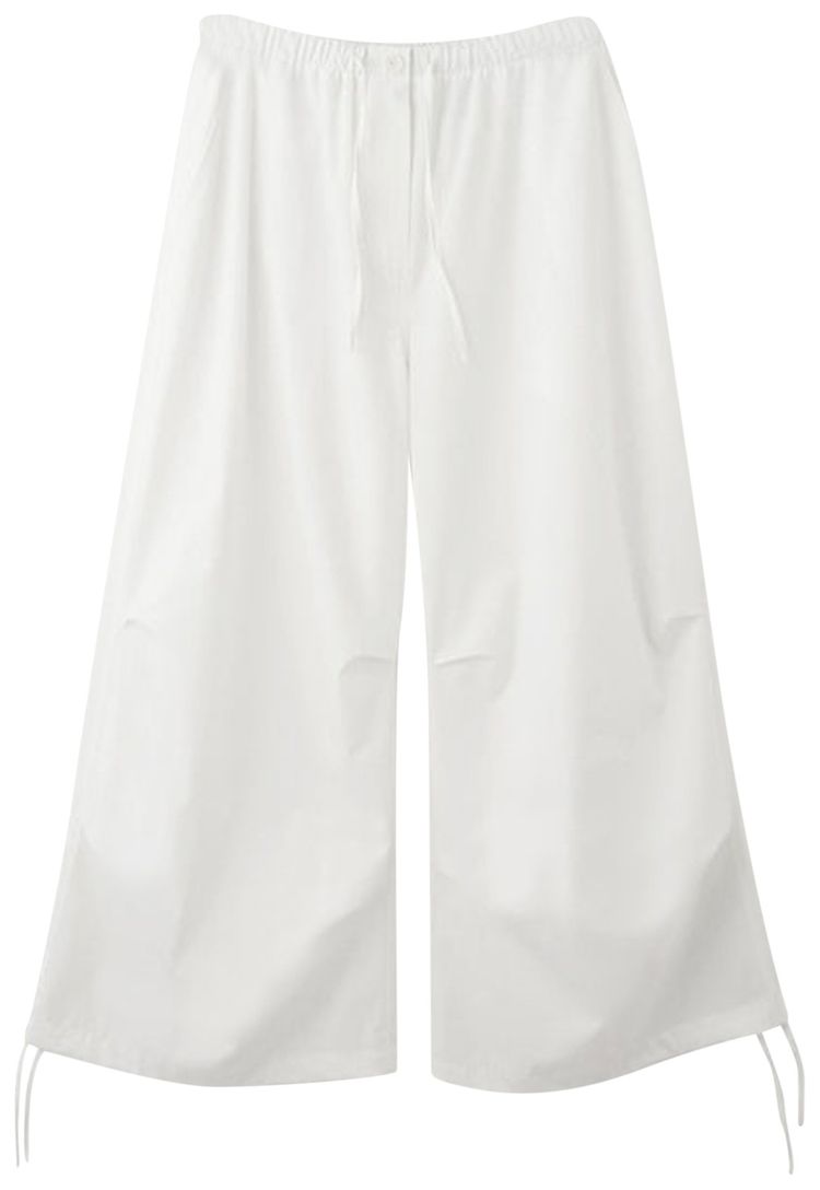 Amomento Drawstring Capri Pants White