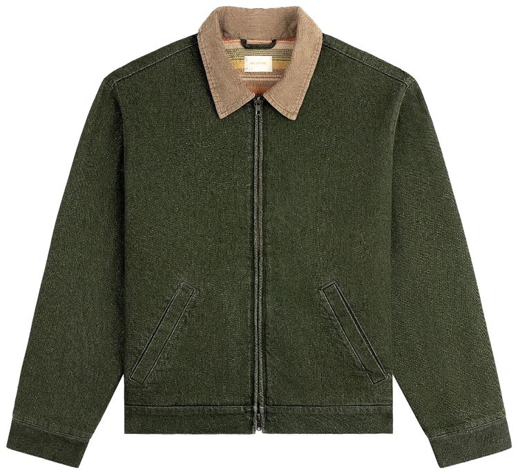 Aime Leon Dore Denim Zip Jacket Olive Wash