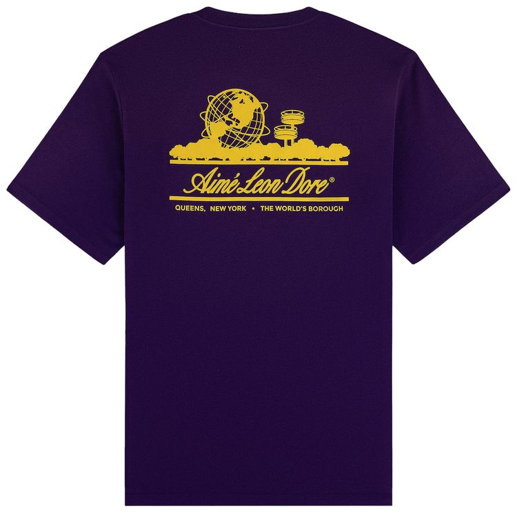 Aime Leon Dore Sun Faded Unisphere Tee Petunia