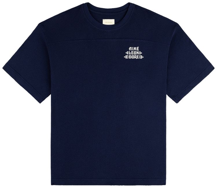Aime Leon Dore Pointelle Stacked Logo Tee Naval Academy
