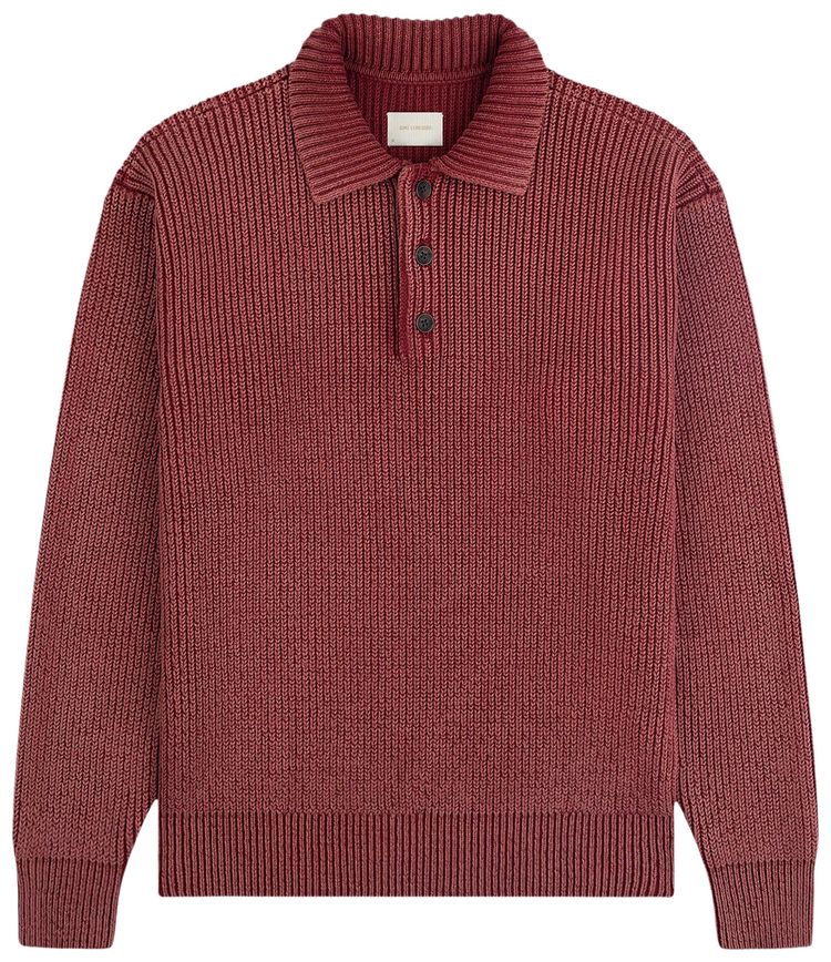 Aime Leon Dore Stone Washed Knit Polo Henna