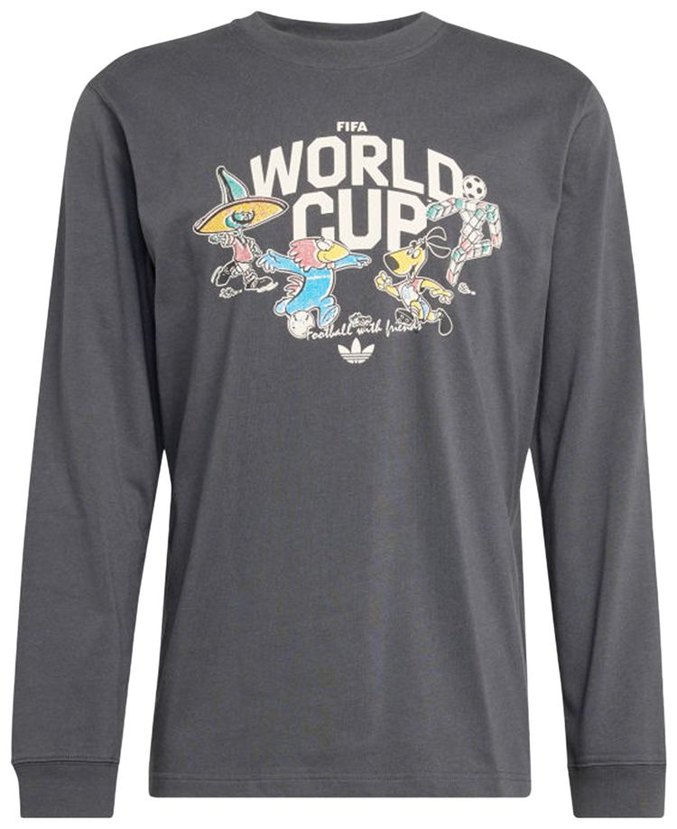 Adidas Fifa World Cup 26 Mascot Long Sleeve T Shirt Carbon