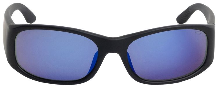 Stussy Mikey Sunglasses Rubber BlackPolarized Dark Blue Lens