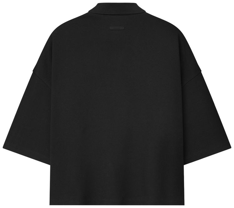 Fear of God Essentials Signature 90s Cropped Polo Vintage Black