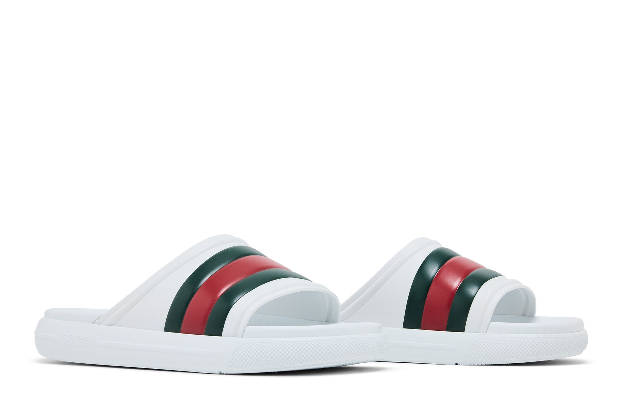 Buy Gucci Web Slide Sandal 'White Green Red' - 780286 JB700 9032