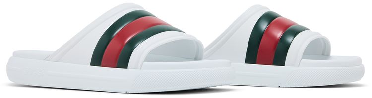 Gucci Web Slide Sandal White Green Red