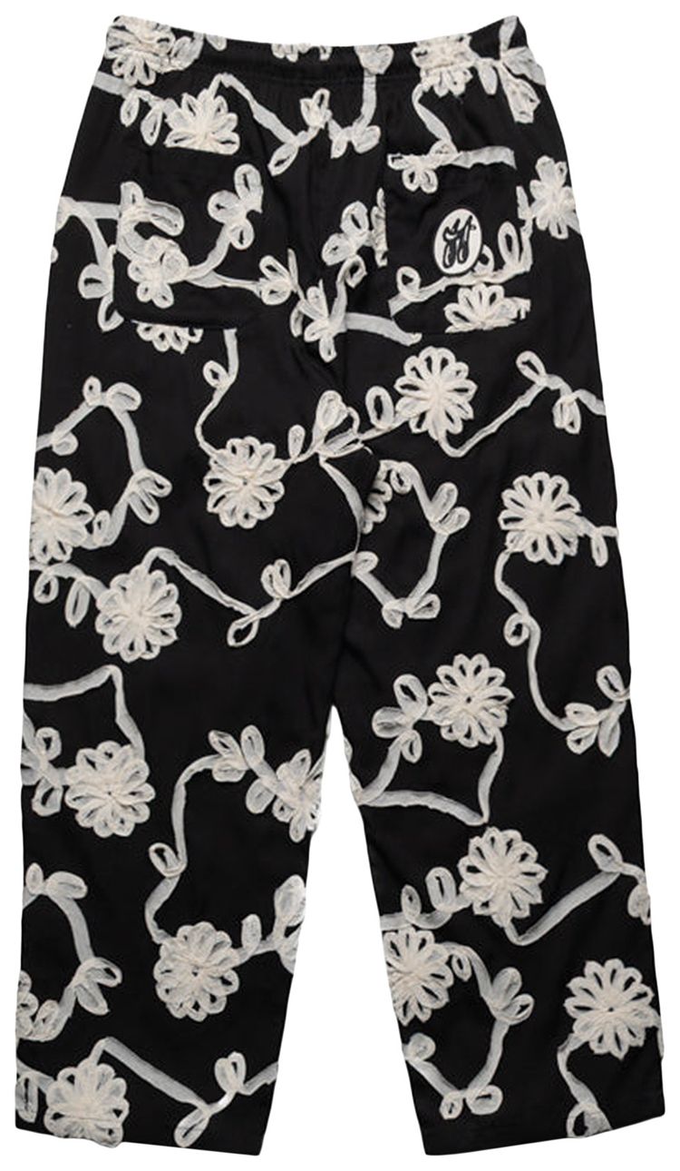 Honor The Gift Floral Ribbon Ankle Pant Black