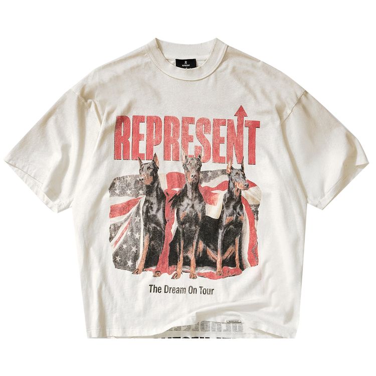 Represent Clo Dream On Tour T Shirt Washed Ecru