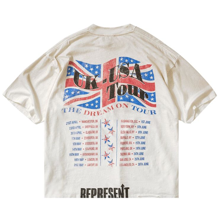 Represent Clo Dream On Tour T Shirt Washed Ecru