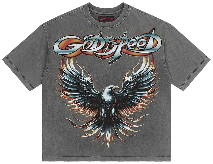 Godspeed Eagle Eye T Shirt Grey Wash