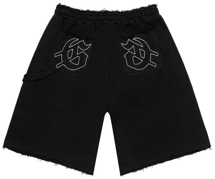 Godspeed Distressed Carpenter Shorts Flat Black
