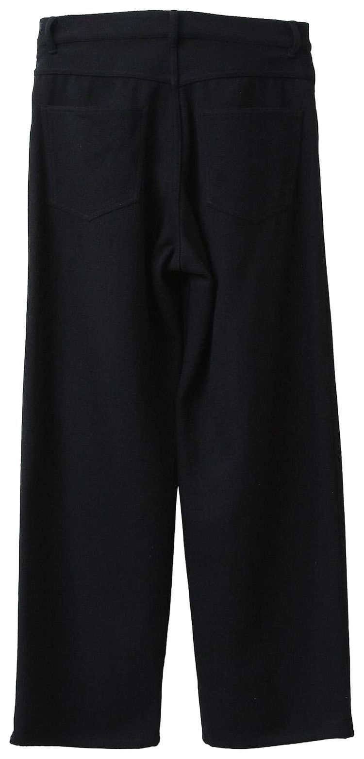 Auralee Silk Nep Denim 5p Wide Pants Black