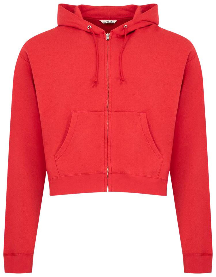Auralee High Twist Light Sweat Zip Parka Red
