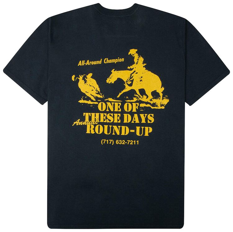 One Of These Days Round Up T Shirt Washed Black