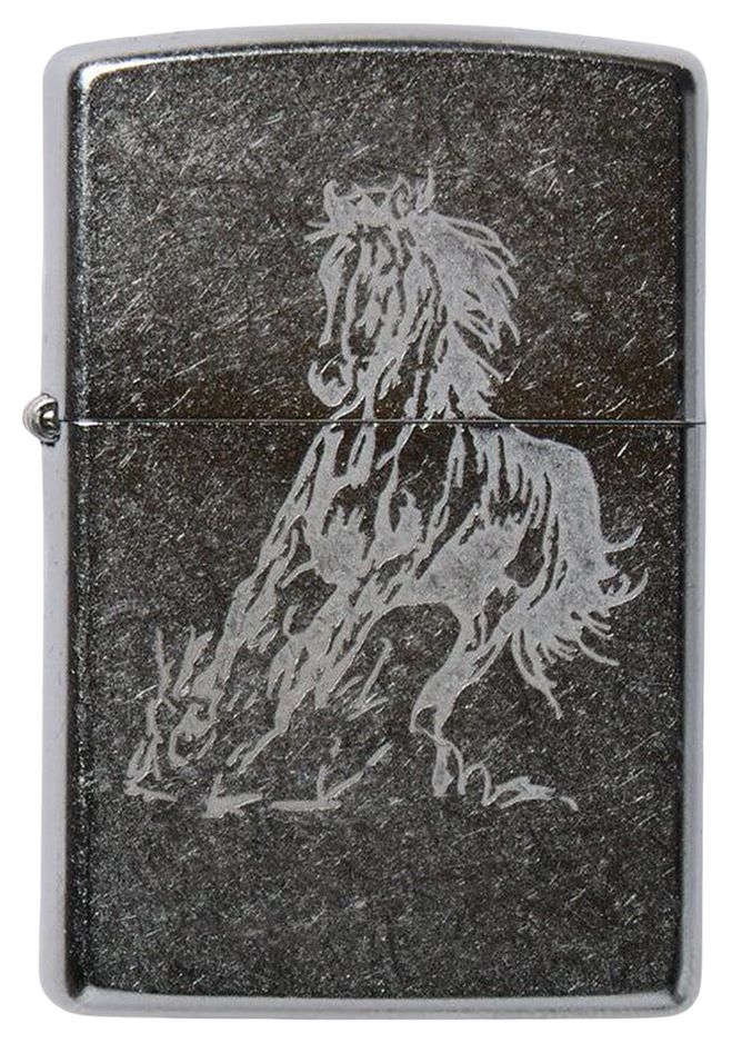 One Of These Days Horse Zippo Silver