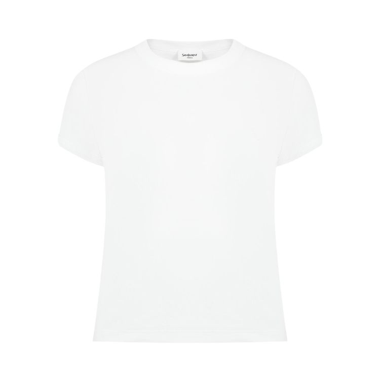 Saint Laurent T Shirt Manches Courtes Fitte Blanc