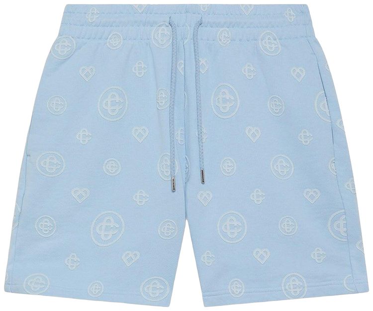 Casablanca Applique Monogram Sweatshort Cerulean